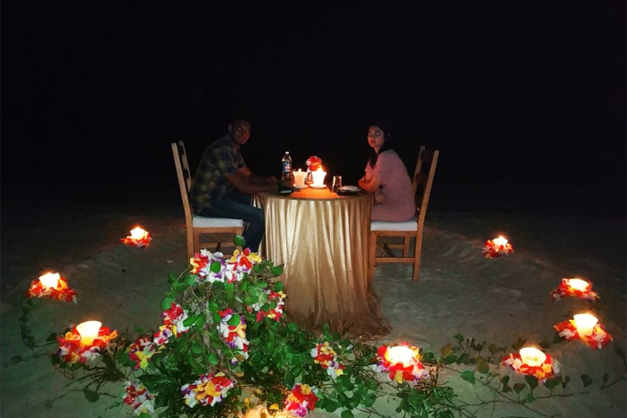 Candle Light Dinner at Silver Sand Beach Resort, Havelock Island